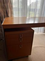 Bureau bois clair et caisson, Maison & Meubles, Enlèvement, Utilisé