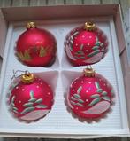 Doos met 4 prachtige kerstballen, perfecte staat, nieuw, Diversen, Ophalen of Verzenden