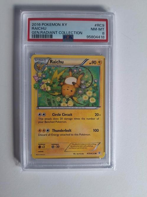 Raichu RC9/RC - Generations Radiant Collection - PSA 8, Hobby en Vrije tijd, Verzamelkaartspellen | Pokémon, Zo goed als nieuw
