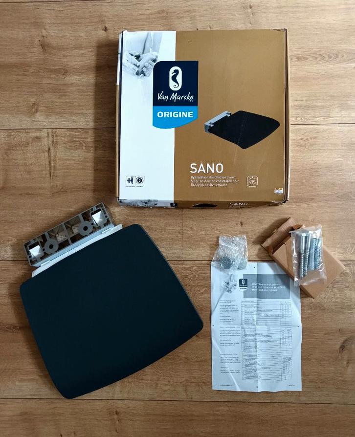 Douchezitje Van Marcke - Sano - zwart - TOPKWALITEIT - NIEUW, Doe-het-zelf en Bouw, Sanitair, Nieuw, Douche, Chroom, Verzenden