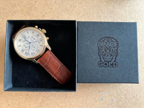 Black and gold NEW men’s watch San cristobal golden classic, Handtassen en Accessoires, Horloges | Heren, Nieuw, Overige merken