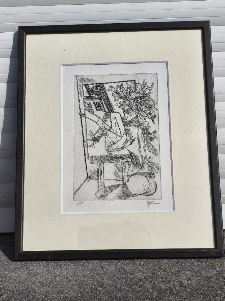 Eau forte signe, Antiquités & Art, Art | Eaux-fortes & Gravures, Enlèvement ou Envoi