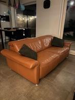 2 leren zetels te koop, Maison & Meubles, Trois personnes, 100 à 125 cm, 200 à 250 cm, Tabakskleurige leren bank