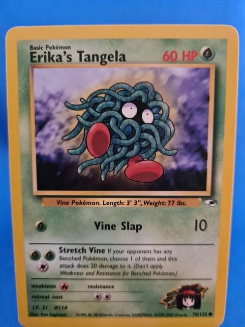 Erika's Tangela 79/132 - Gym Heroes, Hobby en Vrije tijd, Verzamelkaartspellen | Pokémon, Gebruikt, Verzenden