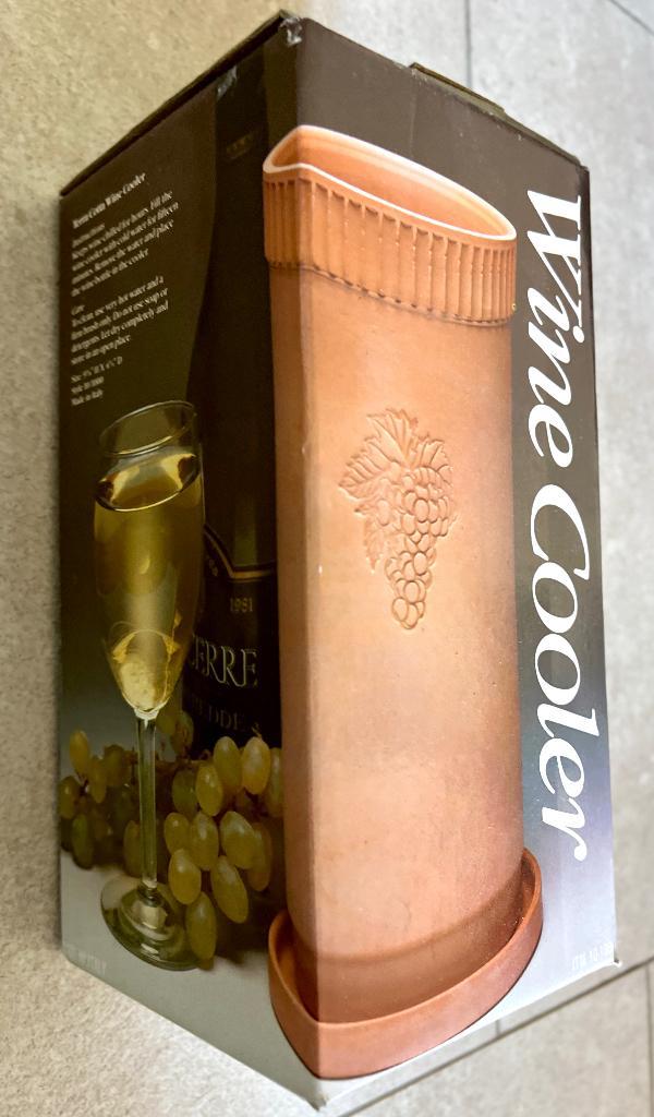 Terracotta WIJNKOELER + Beker + Support // NIEUW, Huis en Inrichting, Woonaccessoires | Overige, Nieuw, Ophalen of Verzenden