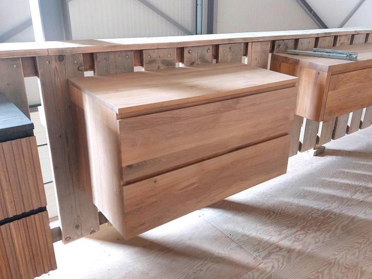 Badmeubel Sjouke 2 laden, Huis en Inrichting, Badkamer | Badkamermeubels, Nieuw, Wastafelkast, Minder dan 100 cm, 100 tot 150 cm