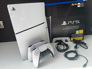 Playstation 5 met 2 controllers en doos en toebehoren beschikbaar voor biedingen