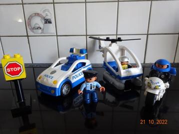 duplo, leuk speelset "POLITIE" met moto, auto en helicopter  beschikbaar voor biedingen