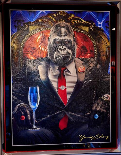 Boss Gorilla Champagne Yaniv Edery, Antiek en Kunst, Kunst | Schilderijen | Modern, Ophalen of Verzenden