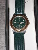 Swarovski dameshorloge met groene leder bandjes, Ophalen of Verzenden