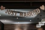 Banderole « Just married » avec fils pour accrocher, Zo goed als nieuw
