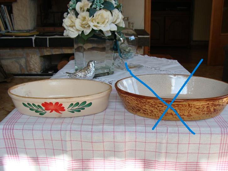 plat allant au four terre cuite,1plat saladier verre vintage, Maison & Meubles, Cuisine | Vaisselle, Comme neuf, Autres types