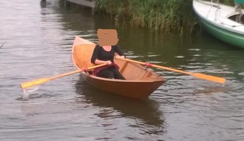 Roeiboot Dory 14ft + trailer, Watersport en Boten, Roeiboten, Gebruikt, Hout, Met roeispanen of peddels, Ophalen