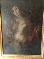 Naakte vrouw in het bos, omringd door Mythische figuren, Antiek en Kunst, Ophalen of Verzenden