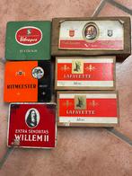 6 anciennes boîtes à cigares, 3 en bois et 3 métallique