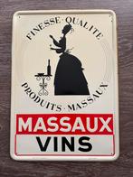 Mooie blikken Massaux Vins 1958 reclamebord, Verzamelen, Ophalen of Verzenden, Zo goed als nieuw, Reclamebord