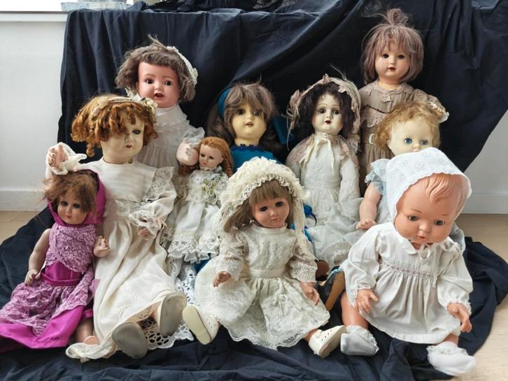 Prachtige collectie antieke poppen ( eind 1800, begin 1900), Antiquités & Art, Curiosités & Brocante, Enlèvement