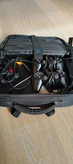 Playstation 2, Games en Spelcomputers, Ophalen, Gebruikt, Zwart, Met 2 controllers