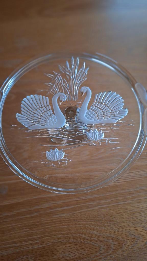 Glazen taartplateau op voet, Antiek en Kunst, Antiek | Glaswerk en Kristal, Ophalen
