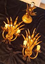 Paar vintage wandlampen en lampenkappen van Hans Kögl, Ophalen