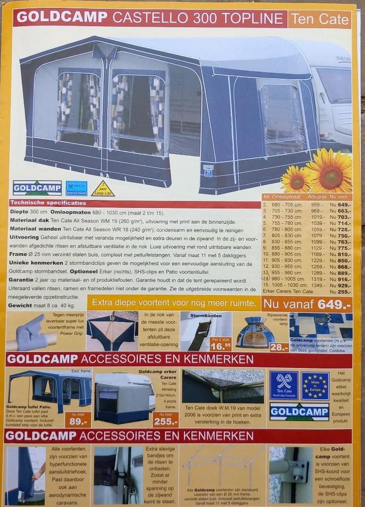 Mooie Goldcamp voortent voor caravan, Caravans en Kamperen, Voortenten en Luifels, Gebruikt, Ophalen