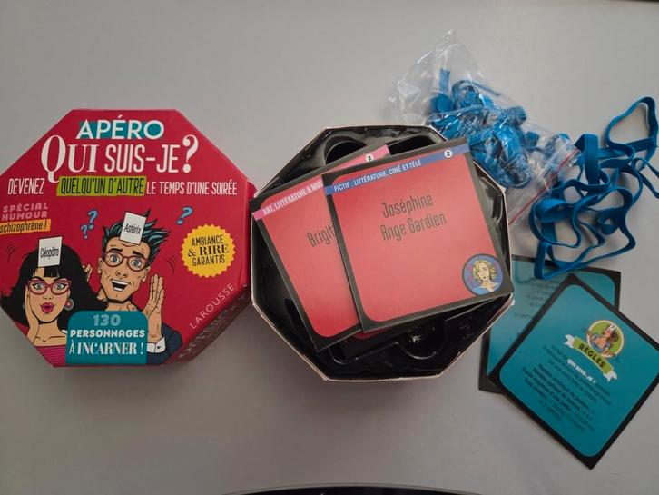 Aperitiefspel, wie ben ik?, Hobby en Vrije tijd, Gezelschapsspellen | Kaartspellen, Zo goed als nieuw, Drie of vier spelers, Verzenden