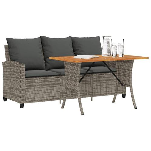 Loungeset Marnix met kussens poly rattan grijs, Tuin en Terras, Tuinsets en Loungesets, Nieuw, Loungeset, Wicker, 3 zitplaatsen