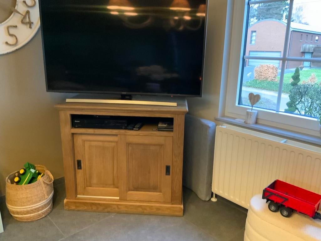 Meuble TV chêne massif, Maison & Meubles, Armoires | Mobilier de télévision, Enlèvement, Comme neuf, Chêne