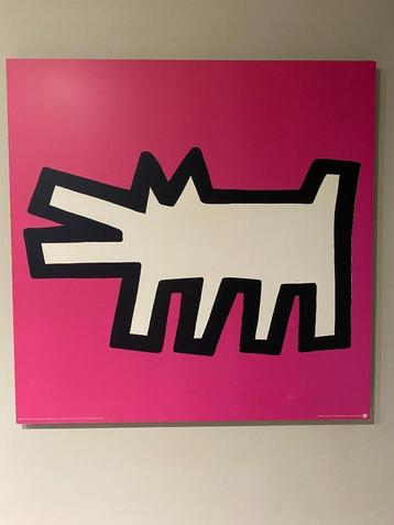 Reproduction tableau bois “Barking Dog” Keith Haring – IKEA, 75 cm ou plus, Enlèvement, Utilisé, Bois