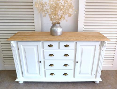 Prachtige wit landelijk dressoir, Huis en Inrichting, Kasten | Dressoirs, Zo goed als nieuw, 150 tot 200 cm, 25 tot 50 cm, Met lade(s)