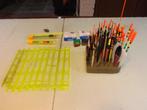 60 doppers + tuigen + draad + lijnen + HAKEN + LOOD, Ophalen of Verzenden, Zo goed als nieuw, Dobber of Lood