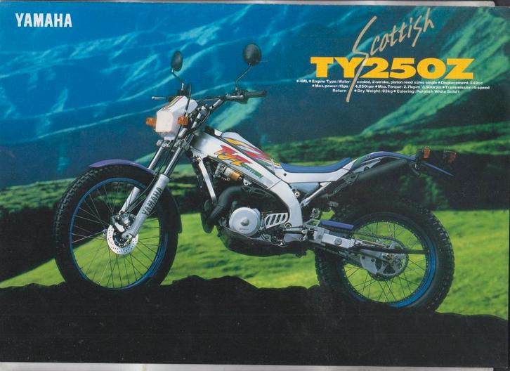 Moto Yamaha TY250Z Trial Scottish Brochure publicitaire, Livres, Motos, Utilisé, Envoi