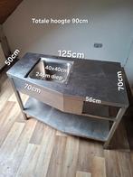 Wastafel - inox - horeca, Ophalen, Gebruikt, Overige kleuren, 50 tot 100 cm