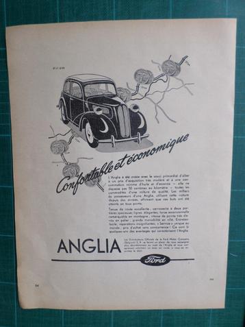 Ford Anglia - publicité papier - 1950 disponible aux enchères
