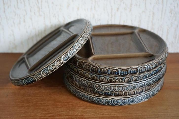 set 6 Rosenthal Bjorn Wiinblad fondueborden, Huis en Inrichting, Keuken | Servies, Gebruikt, Bord(en), Overige stijlen, Aardewerk
