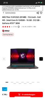 Pc gamer portable  pour gaming et travail à vendre, Computers en Software, Windows Laptops, Ophalen, Gebruikt, 2 tot 3 Ghz, Gaming