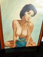 Vintage naakt Pin-up op canvas 1965 xl, Ophalen, Huis en Inrichting