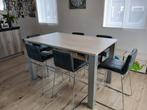 Tafel 150x90x90 plus 6 stoelen, Huis en Inrichting, Tafels | Eettafels, Ophalen, Gebruikt