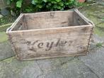 Vintage "Heylen" Bruingrijze Houten Krat  –  Robuust & Oud, Ophalen