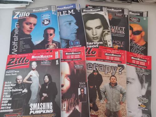 9x magazine musical Zillo 1998 Goth Rock Metal Electro Indie, Livres, Musique, Comme neuf, Enlèvement ou Envoi