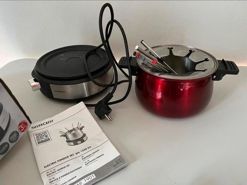 Elektrische Fondueset Silvercrest rode pot, Electroménager, Fondue, Comme neuf, Service à fondue, Enlèvement ou Envoi