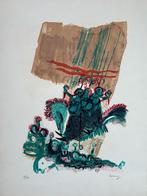 Marcel LANNOY - Originele lithografie "Compositie" - 65 x 50, Antiek en Kunst, Ophalen of Verzenden