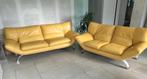 salon 3+2 cuir jaune, Enlèvement, Utilisé, Cuir