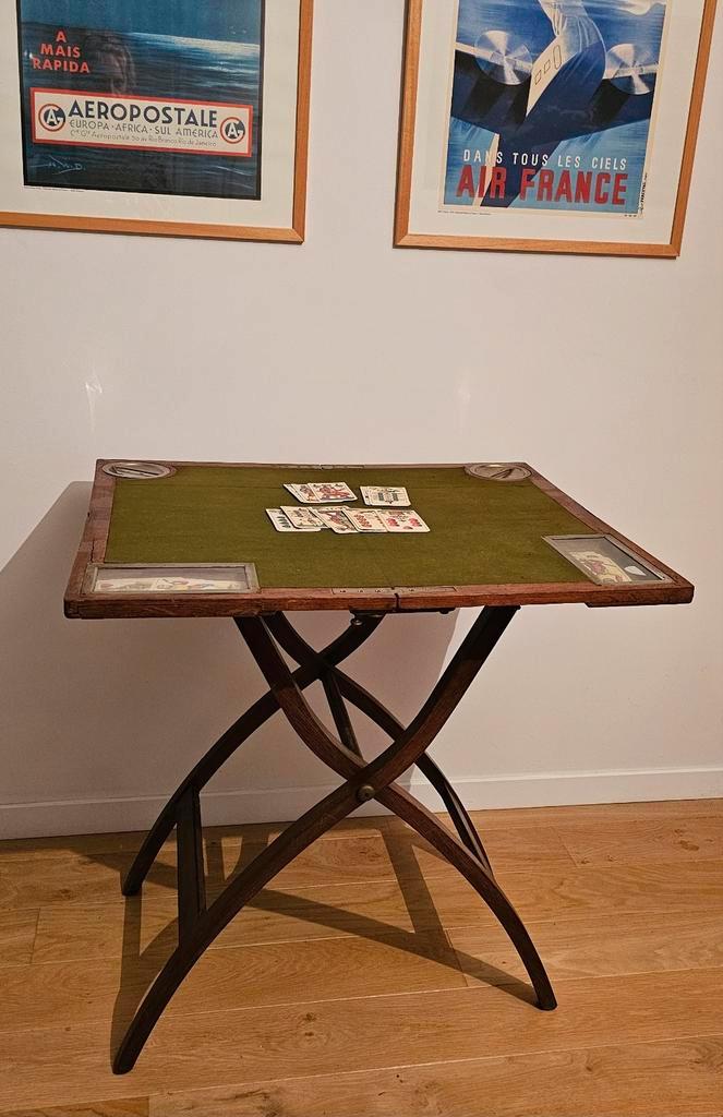 Table de jeu ancienne pliante – fin XIXᵉ / début XXᵉ siècle, Maison & Meubles, Tables | Tables mange-debout, Enlèvement ou Envoi