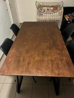 Eettafel met 4 stoelen, Huis en Inrichting, Ophalen, Gebruikt, Industrieel, 4 tot 6 stoelen