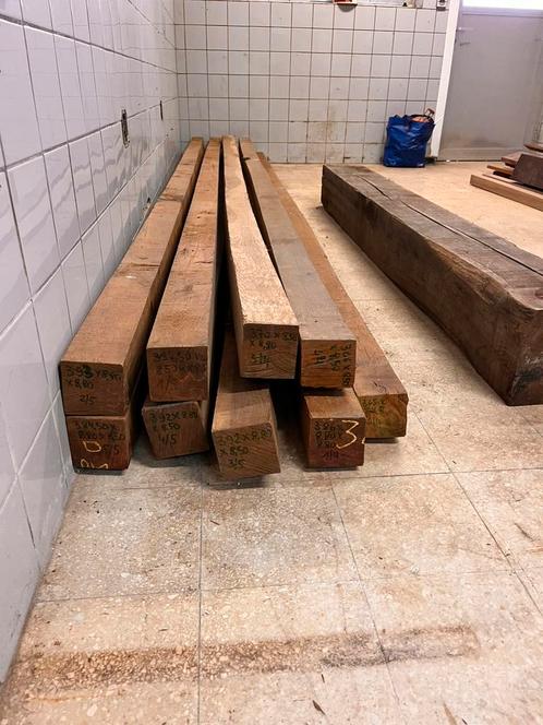 Eiken balken diverse maten, Tuin en Terras, Palen, Balken en Planken, Zo goed als nieuw, Balken, Ophalen
