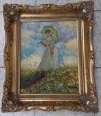 Cadre feuille bronze 19e S + reproduction Claude Monet, Antiquités & Art, Enlèvement