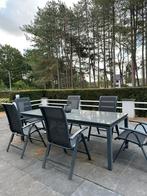 Tuintafel met 6 stoelen Hartman, Tuin en Terras, Ophalen, Overige materialen, Gebruikt, 6 zitplaatsen