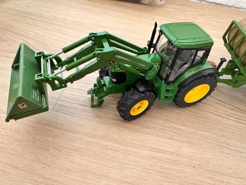 Siku Farmer 3652 John Deere met voorlader & Kar, Hobby en Vrije tijd, Modelauto's | 1:32, Zo goed als nieuw, Tractor of Landbouw