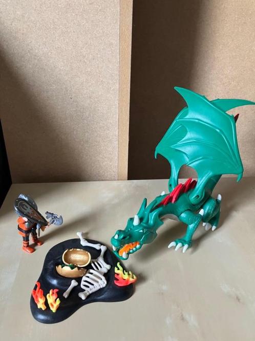 Playmobil Knights 6003 Chevalier avec grand dragon vert, Kinderen en Baby's, Speelgoed | Playmobil, Zo goed als nieuw, Complete set